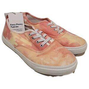 OLD NAVY size 5 womens Girls Shoes no lace pull on sneakers canvas pink tie dye